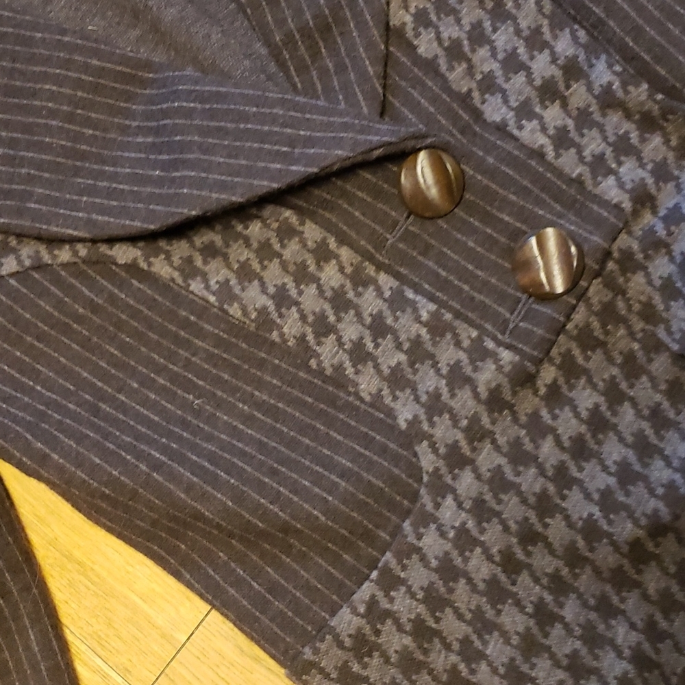 David Rodriguez Mixed Pattern Brown Stretchy Wool… - image 2